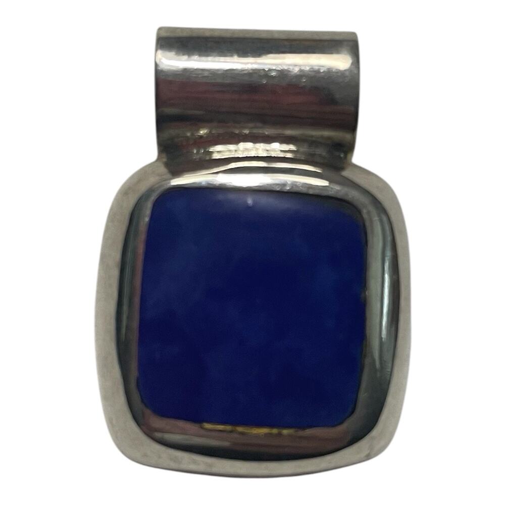 Sterling Silver Blue Stone Pendant Necklace